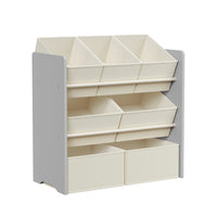 Speelgoedrek met 7 Stoffen Opbergdozen, 29,5 x 62,5 x 60 cm