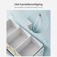 Speelgoedrek met 7 Stoffen Opbergdozen, 29,5 x 62,5 x 60 cm