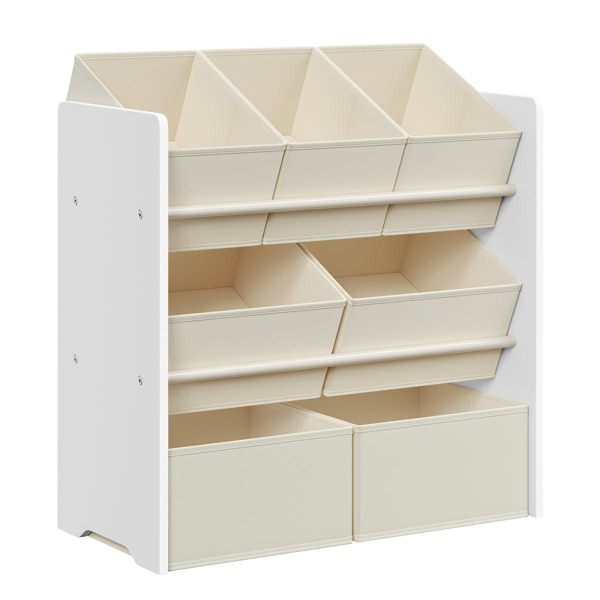 Speelgoedrek met 7 Stoffen Opbergdozen, 29,5 x 62,5 x 60 cm