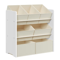 Speelgoedrek met 7 Stoffen Opbergdozen, 29,5 x 62,5 x 60 cm