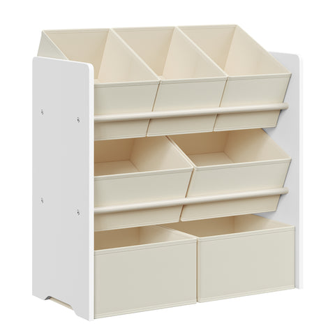 Speelgoedrek met 7 Stoffen Opbergdozen, 29,5 x 62,5 x 60 cm