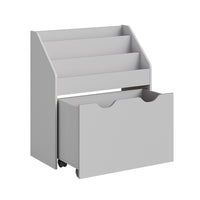Speelgoedrek met Boekenvakken en Speelgoedkist op Wielen, 29,5 x 62,5 x 70 cm