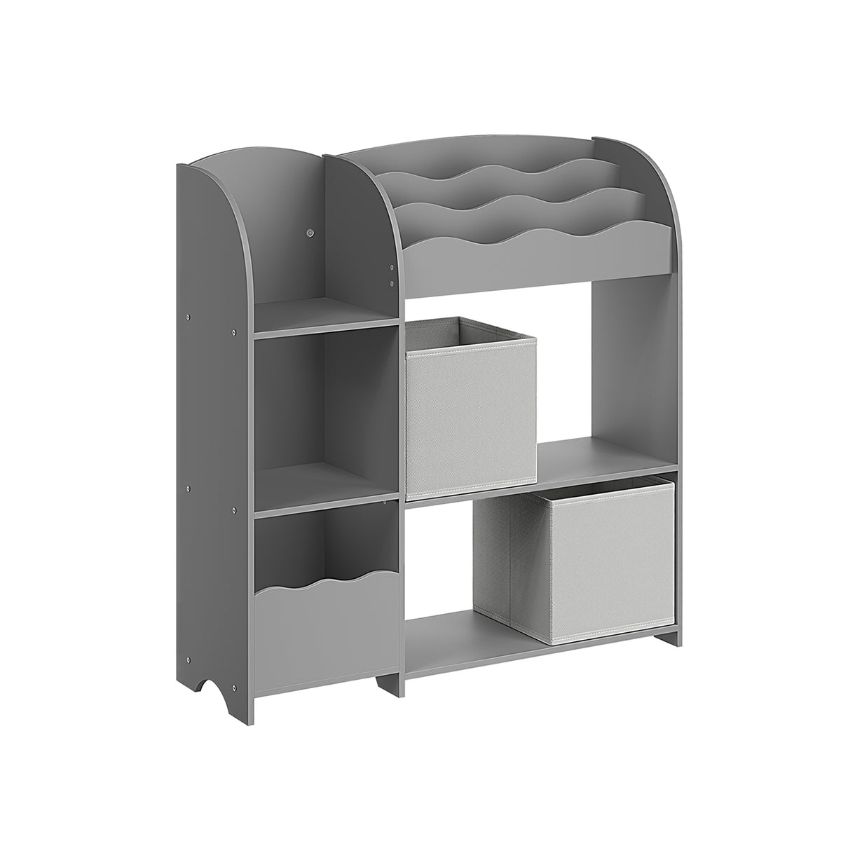 Kinderboekenkast met 2 Opbergdozen en 5 Planken, 30 x 93 x 100 cm