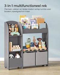 Kinderboekenkast met 2 Opbergdozen en 5 Planken, 30 x 93 x 100 cm