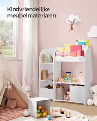 Kinderboekenkast met 2 Opbergdozen en 5 Planken, 30 x 93 x 100 cm