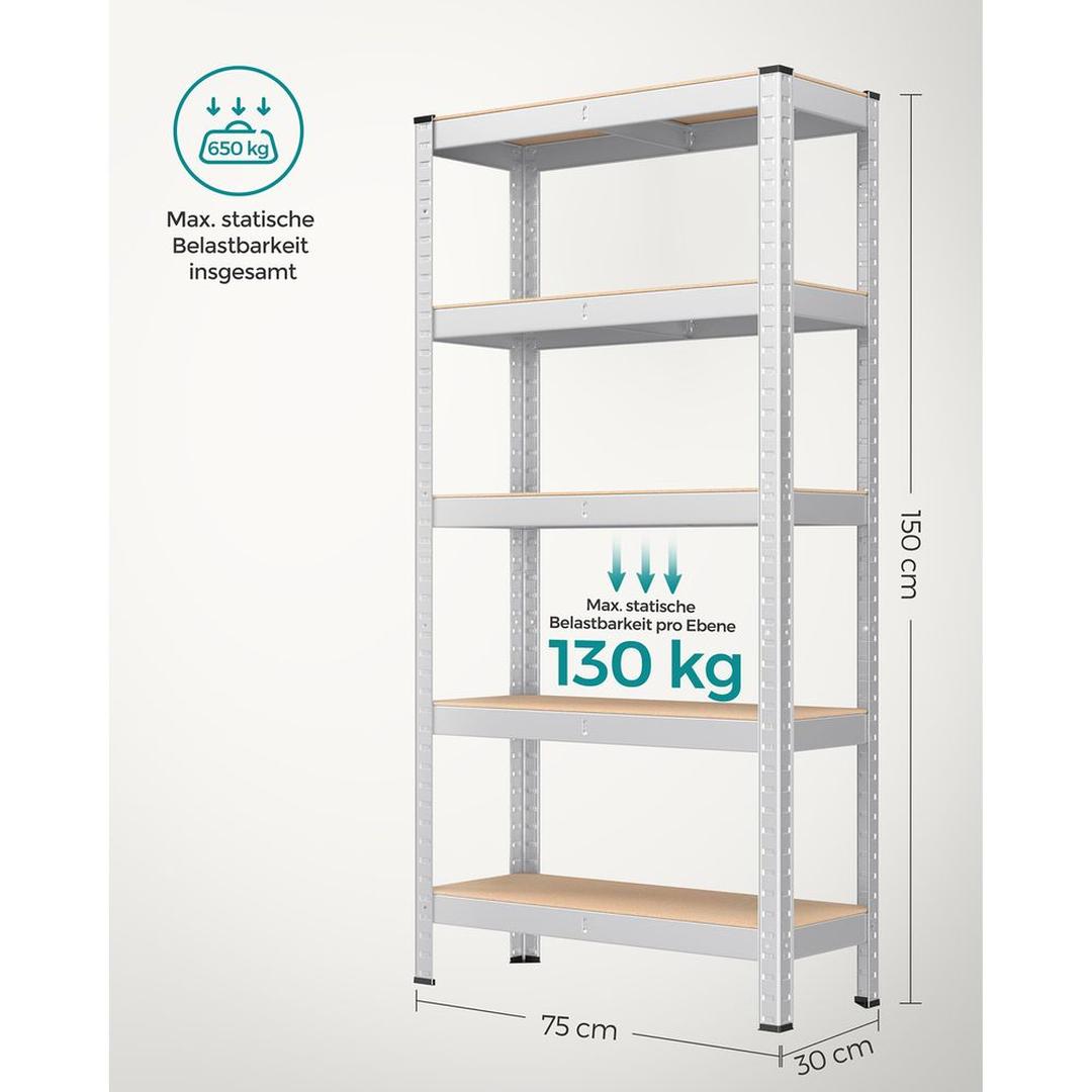 Zwaar Metalen Opbergrek met 650 kg Draagvermogen Voor Garage of Werkplaats