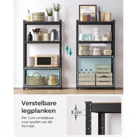 Zwaar Metalen Opbergrek met 4 Verstelbare Planken, 40 x 80 x 160 cm
