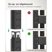 Zwaar Metalen Opbergrek met 4 Verstelbare Planken, 40 x 80 x 160 cm