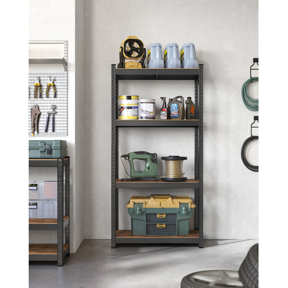 Zwaar Metalen Opbergrek met 4 Verstelbare Planken, 40 x 80 x 160 cm