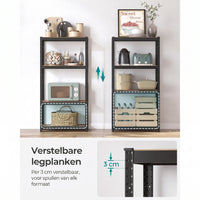 Zwaar Metalen Opbergrek met 4 Verstelbare Planken, 40 x 80 x 160 cm