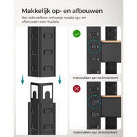 Zwaar Metalen Opbergrek met 4 Verstelbare Planken, 40 x 80 x 160 cm