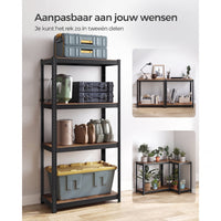 Zwaar Metalen Opbergrek met 4 Verstelbare Planken, 40 x 80 x 160 cm