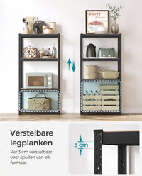 Zwaar Metalen Opbergrek met 4 Verstelbare Planken, 40 x 80 x 160 cm