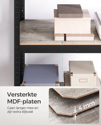 Zwaar Metalen Opbergrek met 4 Verstelbare Planken, 40 x 80 x 160 cm