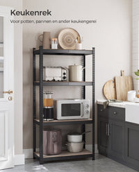 Zwaar Metalen Opbergrek met 4 Verstelbare Planken, 40 x 80 x 160 cm