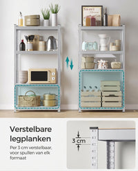Zwaar Metalen Opbergrek met 4 Verstelbare Planken, 40 x 80 x 160 cm