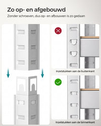 Zwaar Metalen Opbergrek met 4 Verstelbare Planken, 40 x 80 x 160 cm