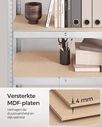 Zwaar Metalen Opbergrek met 4 Verstelbare Planken, 40 x 80 x 160 cm