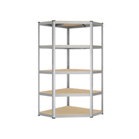 Metalen Hoekstelling met 5 Verstelbare Planken, 70 x 70 x 180 cm