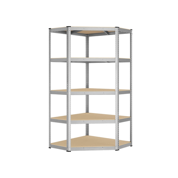 Metalen Hoekstelling met 5 Verstelbare Planken, 70 x 70 x 180 cm