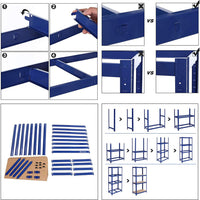 Zwaar Metalen Opbergrek met 4 Verstelbare Planken, 40 x 80 x 160 cm