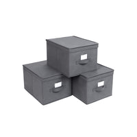 Vouwdozen met Scharnierend Deksel en Labelhouder, Set van 3, 40 x 30 x 25 cm