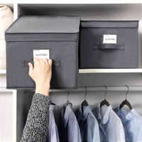 Vouwdozen met Scharnierend Deksel en Labelhouder, Set van 3, 40 x 30 x 25 cm