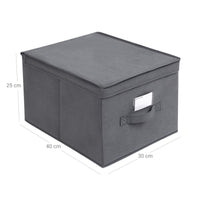 Vouwdozen met Scharnierend Deksel en Labelhouder, Set van 3, 40 x 30 x 25 cm
