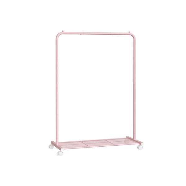 Kledingrek op Wielen met Roosterplank, 40,5 x 91 x 158 cm