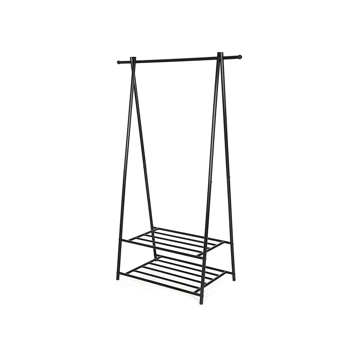 Kledingrek met Schoenenrek en 2 Planken, Metaal, 87,5 x 155 x 41 cm