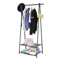 Kledingrek met Schoenenrek en 2 Planken, Metaal, 87,5 x 155 x 41 cm