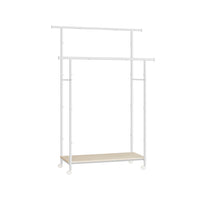 Kledingrek op Wielen met 2 Stangen en Plank, 98,5 cm Breed