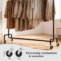 Kledingrek op Wielen met Uitschuifbare Kledingstang