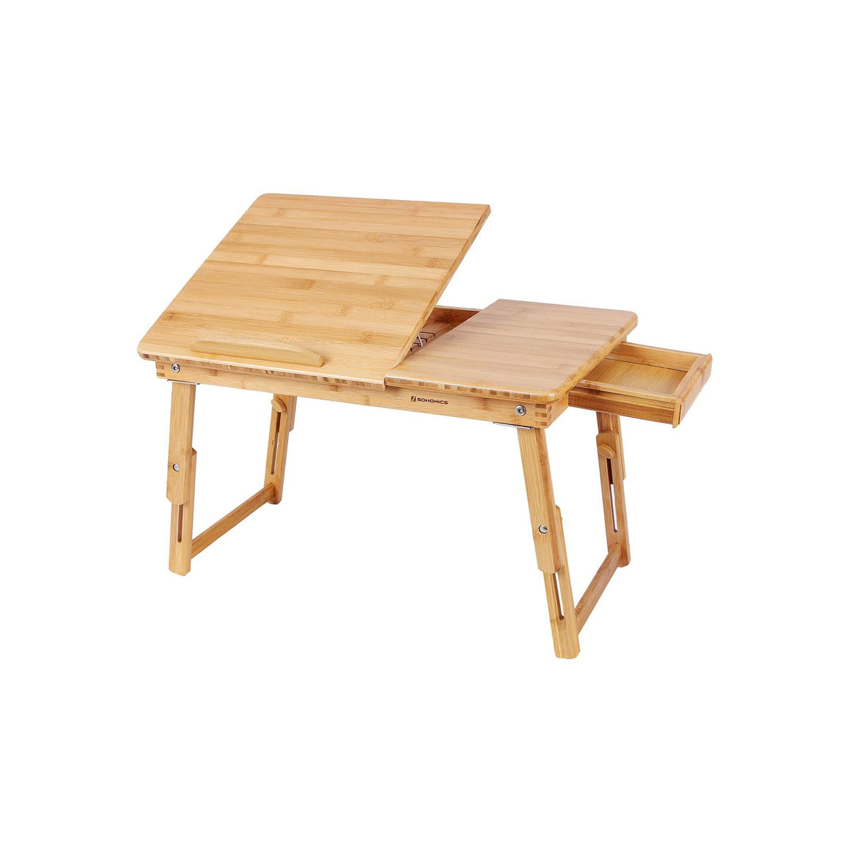 In Hoogte Verstelbare Bamboe Laptoptafel met Lade, 55 x 35 cm