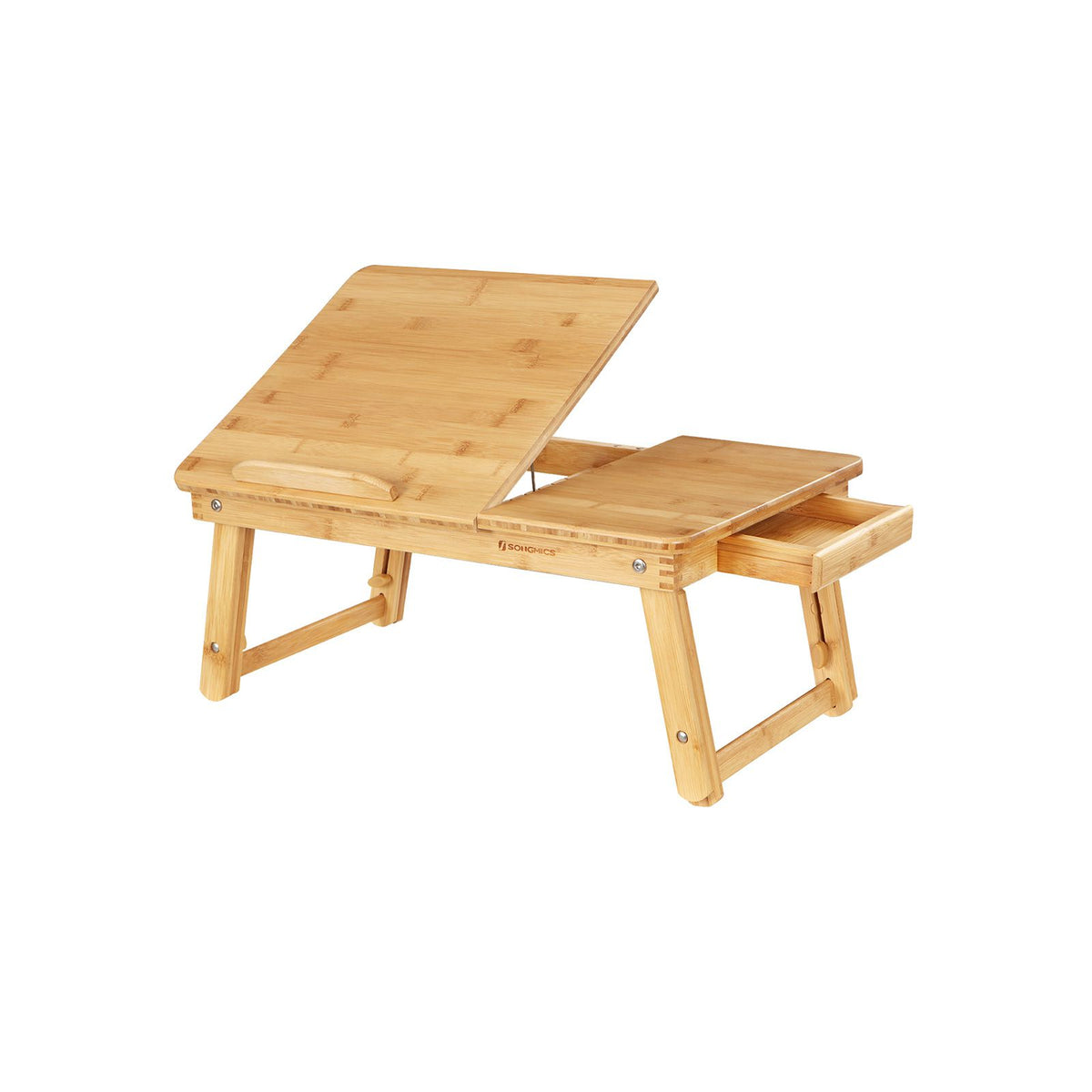 In Hoogte Verstelbare Bamboe Laptoptafel met Lade, 55 x 35 cm