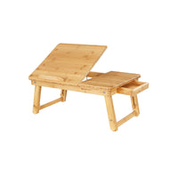 In Hoogte Verstelbare Bamboe Laptoptafel met Lade, 55 x 35 cm