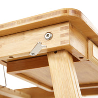 In Hoogte Verstelbare Bamboe Laptoptafel met Lade, 55 x 35 cm