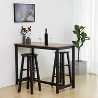 Bartafel met Robuust Metalen Frame en Houtlook, 120 x 60 x 90 cm