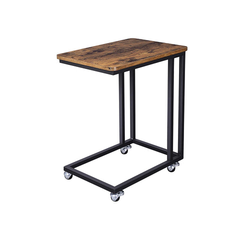 Bijzettafel op Wielen met Metalen Frame en Onderplank