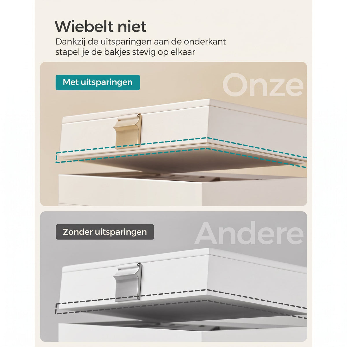 Stapelbare Sieradendoos met Glazen Deksel en Uitneembare Bakjes, 2, 4 of 6 Niveaus