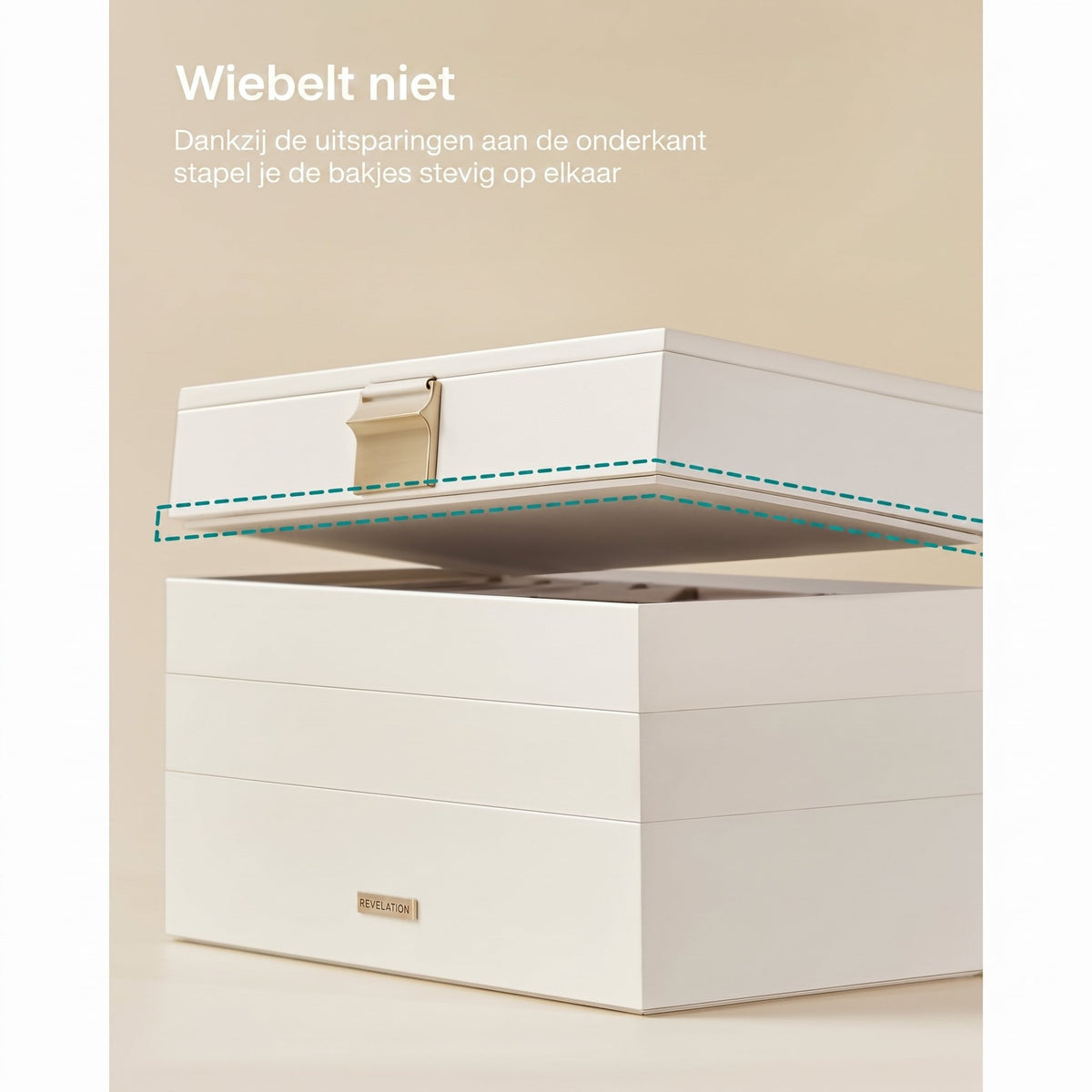 Stapelbare Sieradendoos met Glazen Deksel en Uitneembare Bakjes, 2, 4 of 6 Niveaus