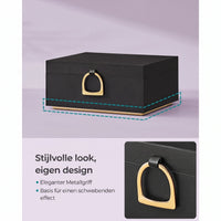 Sieradendoos met 2 Niveaus, Handvat en Flexibel Sieradenbakje, 20,5 x 24 x 11 cm