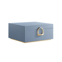 Sieradendoos met 2 Niveaus, Handvat en Flexibel Sieradenbakje, 20,5 x 24 x 11 cm