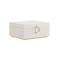 Sieradendoos met 2 Niveaus, Handvat en Flexibel Sieradenbakje, 20,5 x 24 x 11 cm