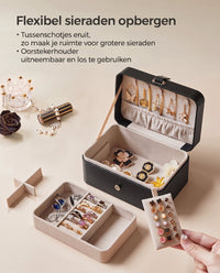 Reissieradendoos met 3 Vakken, Kettinghaken en Magneetsluiting, 11 x 16 x 8 cm