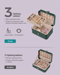 Reissieradendoos met 3 Vakken, Kettinghaken en Magneetsluiting, 11 x 16 x 8 cm