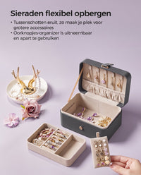 Reissieradendoos met 3 Vakken, Kettinghaken en Magneetsluiting, 11 x 16 x 8 cm