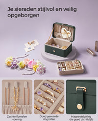 Reissieradendoos met 3 Vakken, Kettinghaken en Magneetsluiting, 11 x 16 x 8 cm