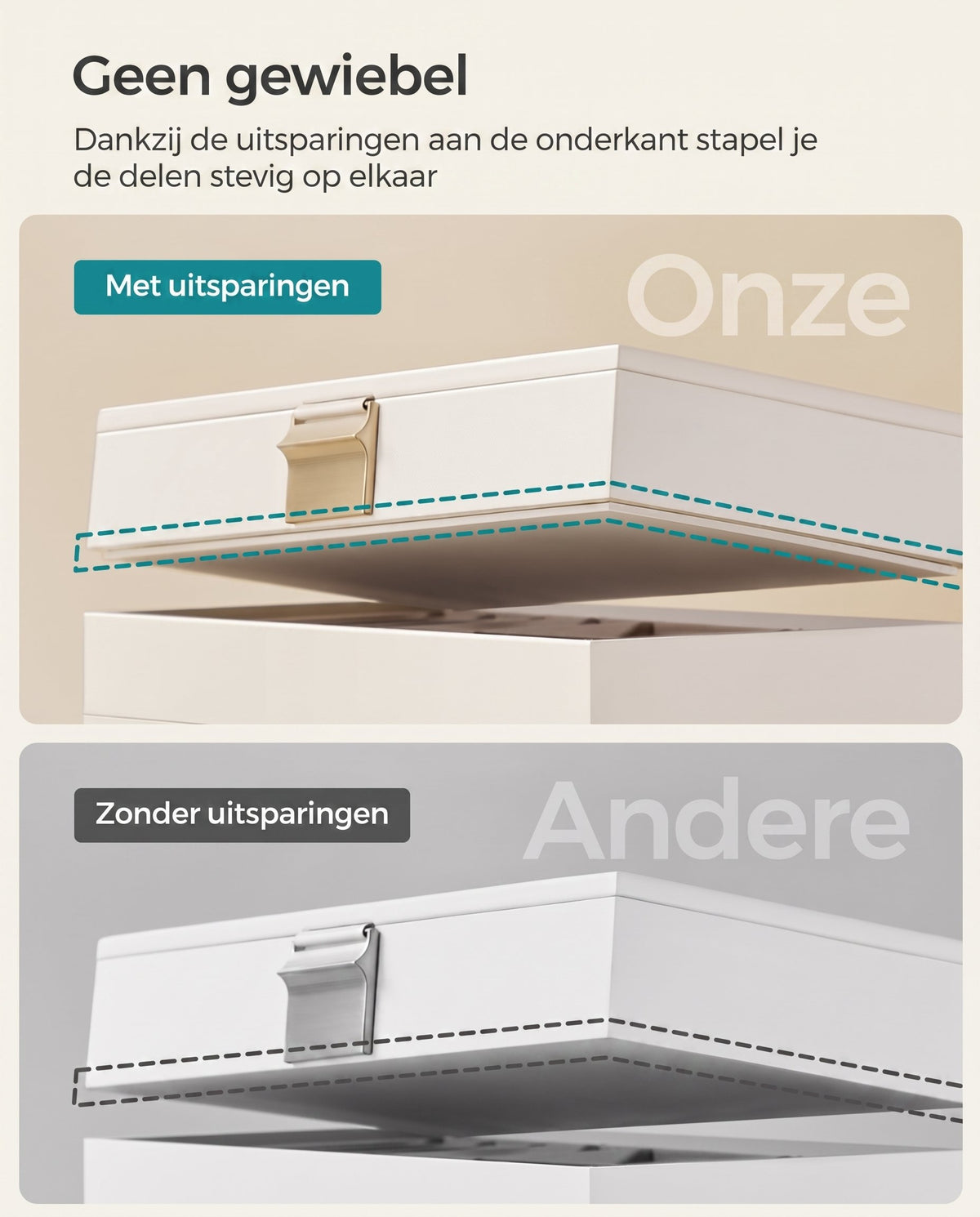 Stapelbare Sieradendoos met Glazen Deksel en Uitneembare Bakjes, 2, 4 of 6 Niveaus