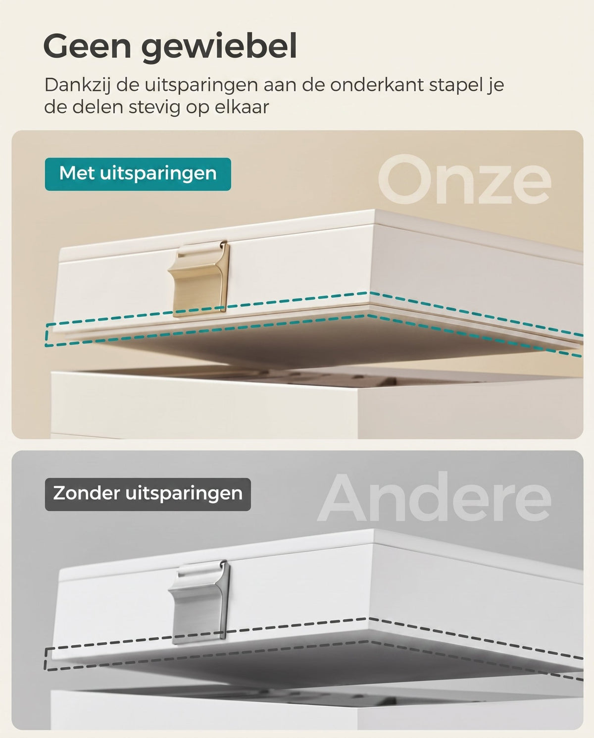 Stapelbare Sieradendoos met Glazen Deksel en Uitneembare Bakjes, 2, 4 of 6 Niveaus